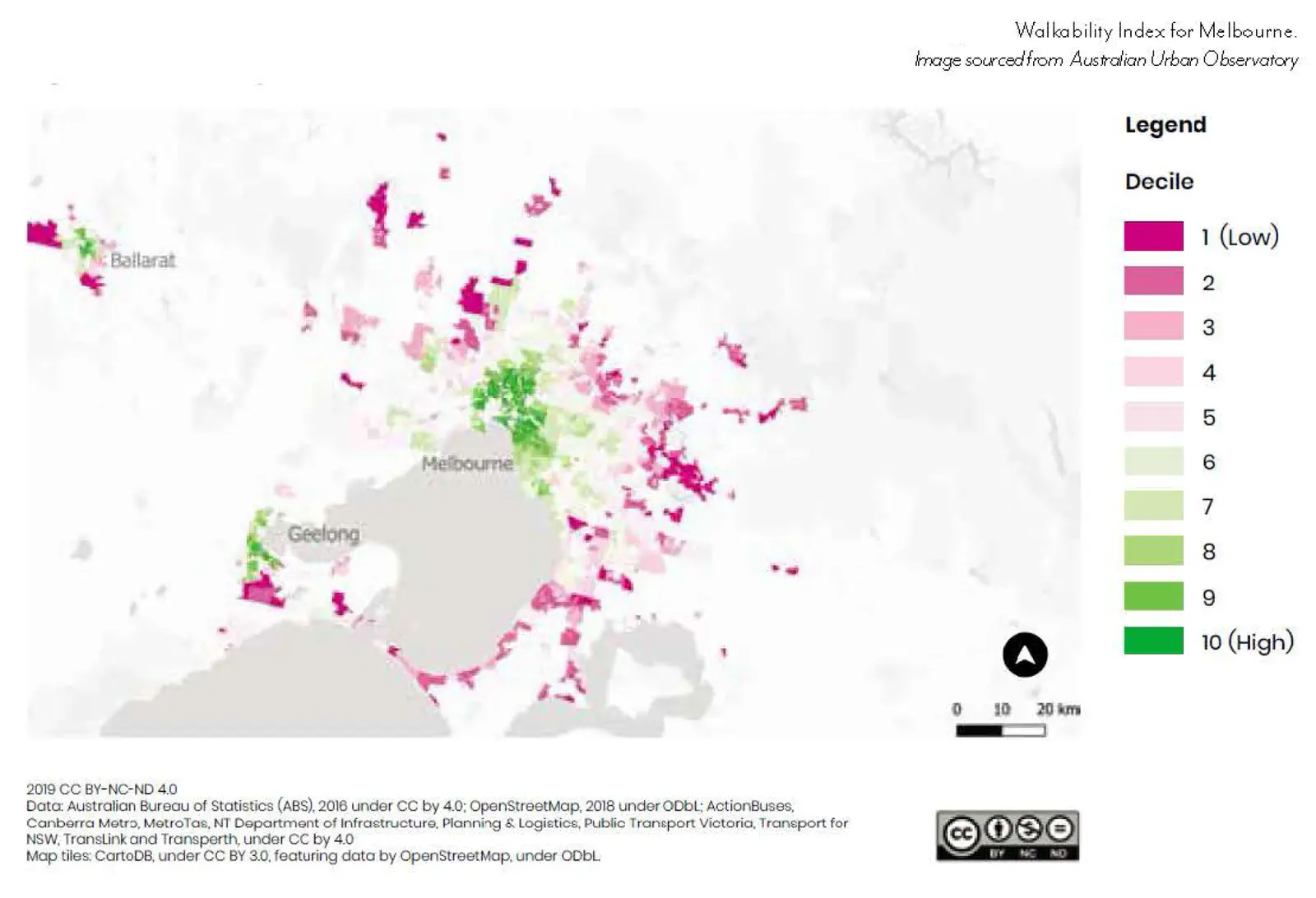 Walkability Index for Melbourne: outer suburbs underperform