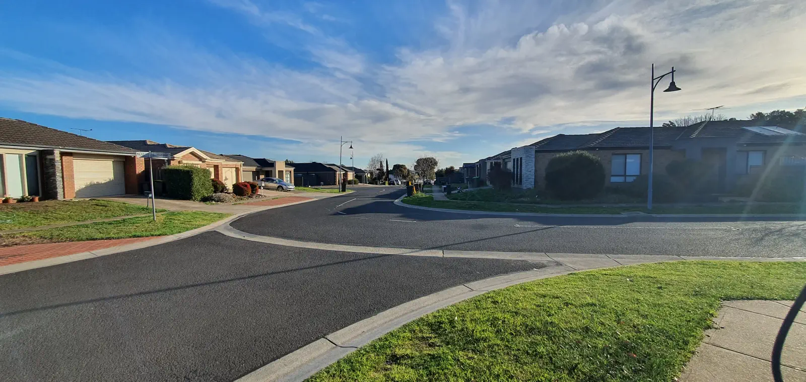 Residential cul-de-sac: typical low-density housing in Manor Lakes