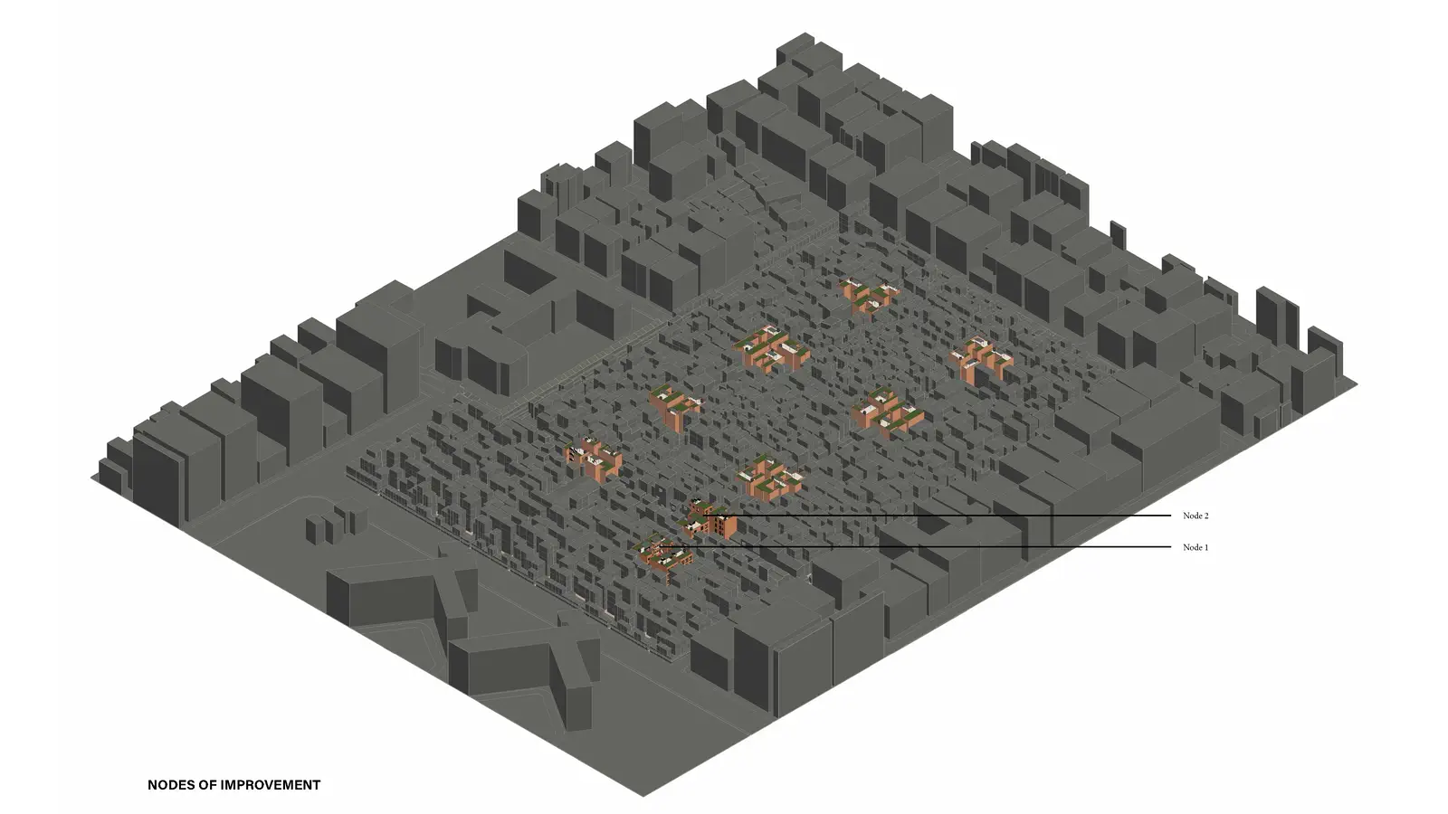 Nodes of Improvement: proposed intervention nodes inserted into existing fabric