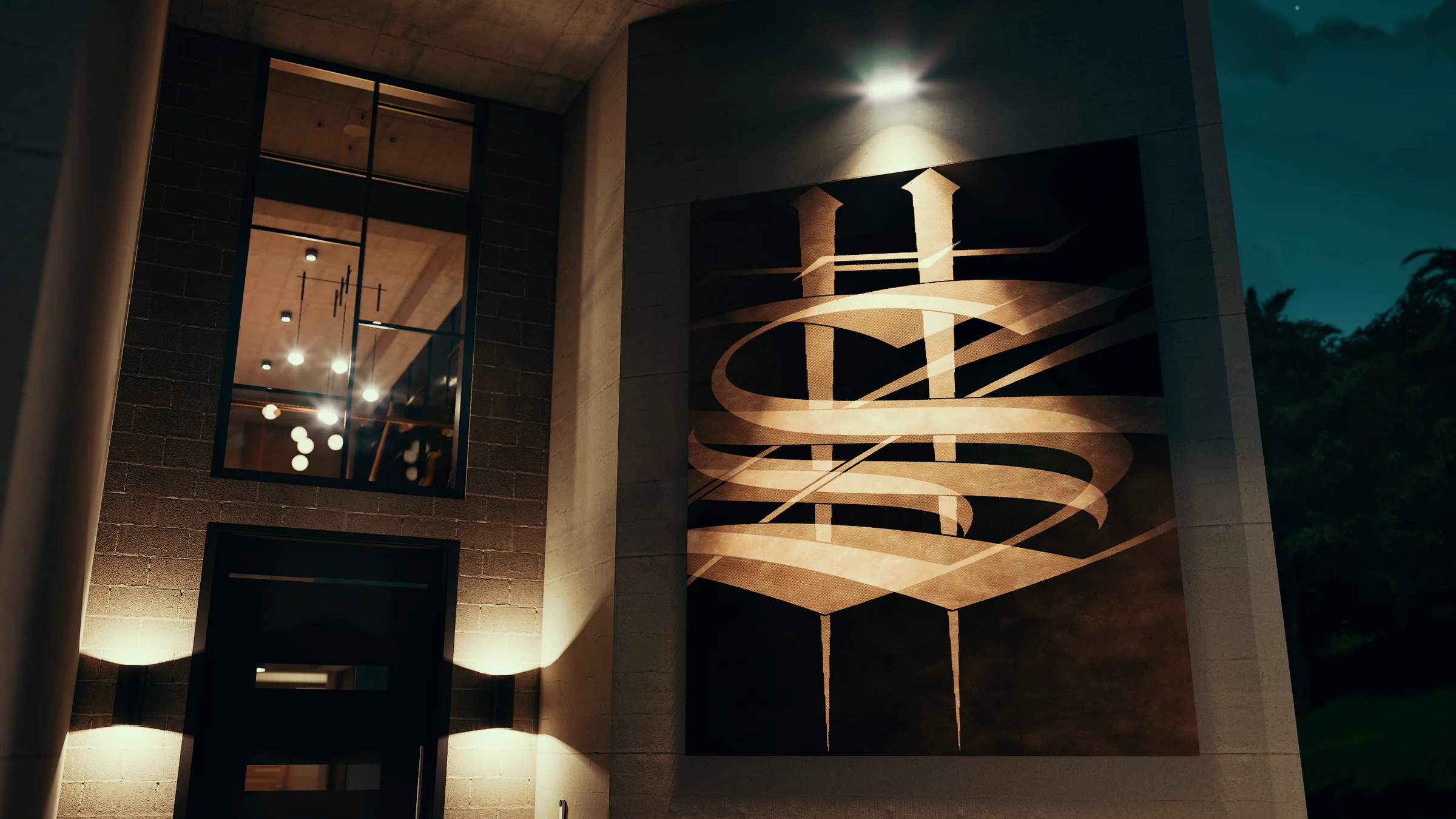 At the Hearth of the Real: night entry with calligraphic panel