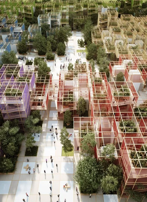 Input 2: Penda modular wooden village, Beijing Horticultural Expo (Pinterest reference)