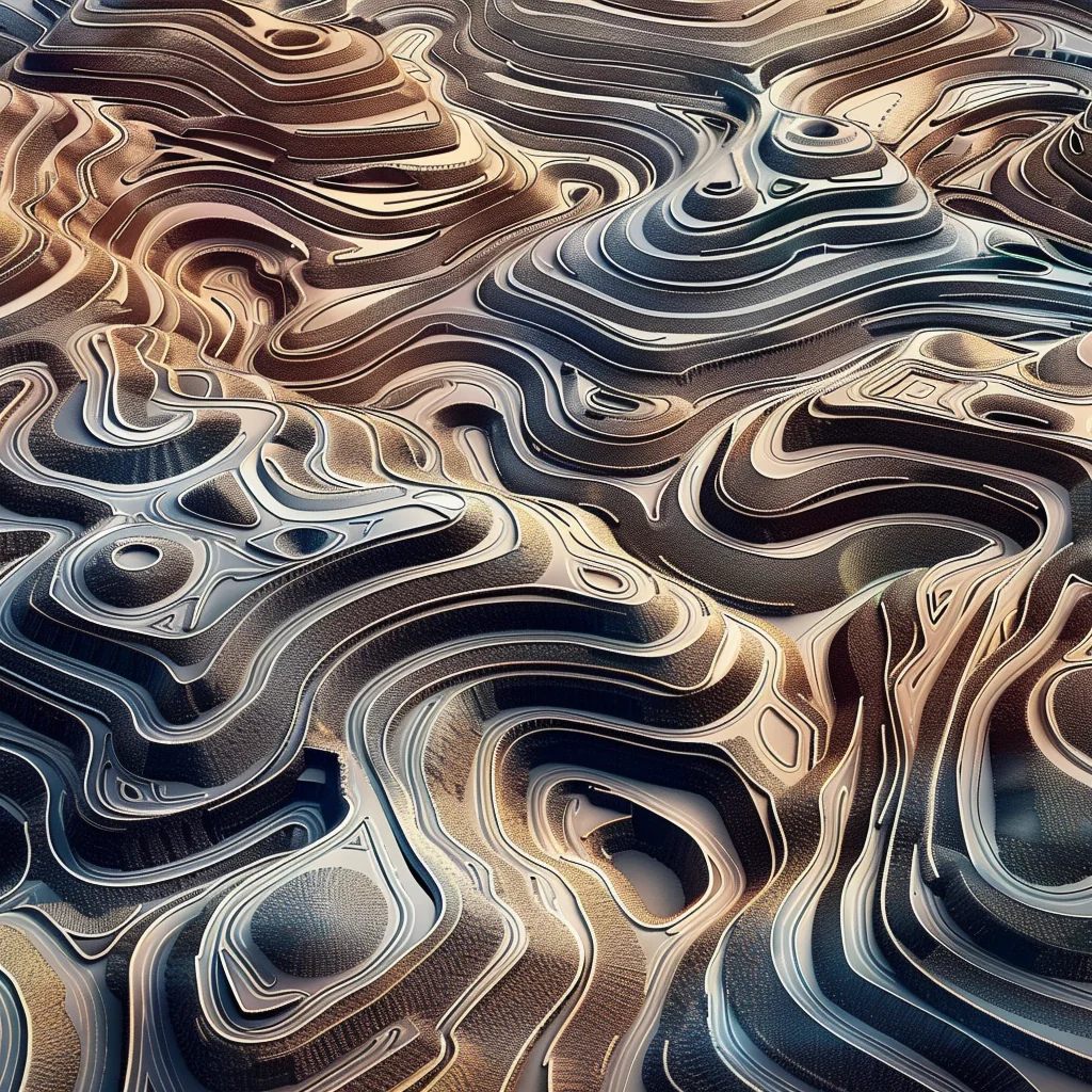 Variation: topographic contour landscape