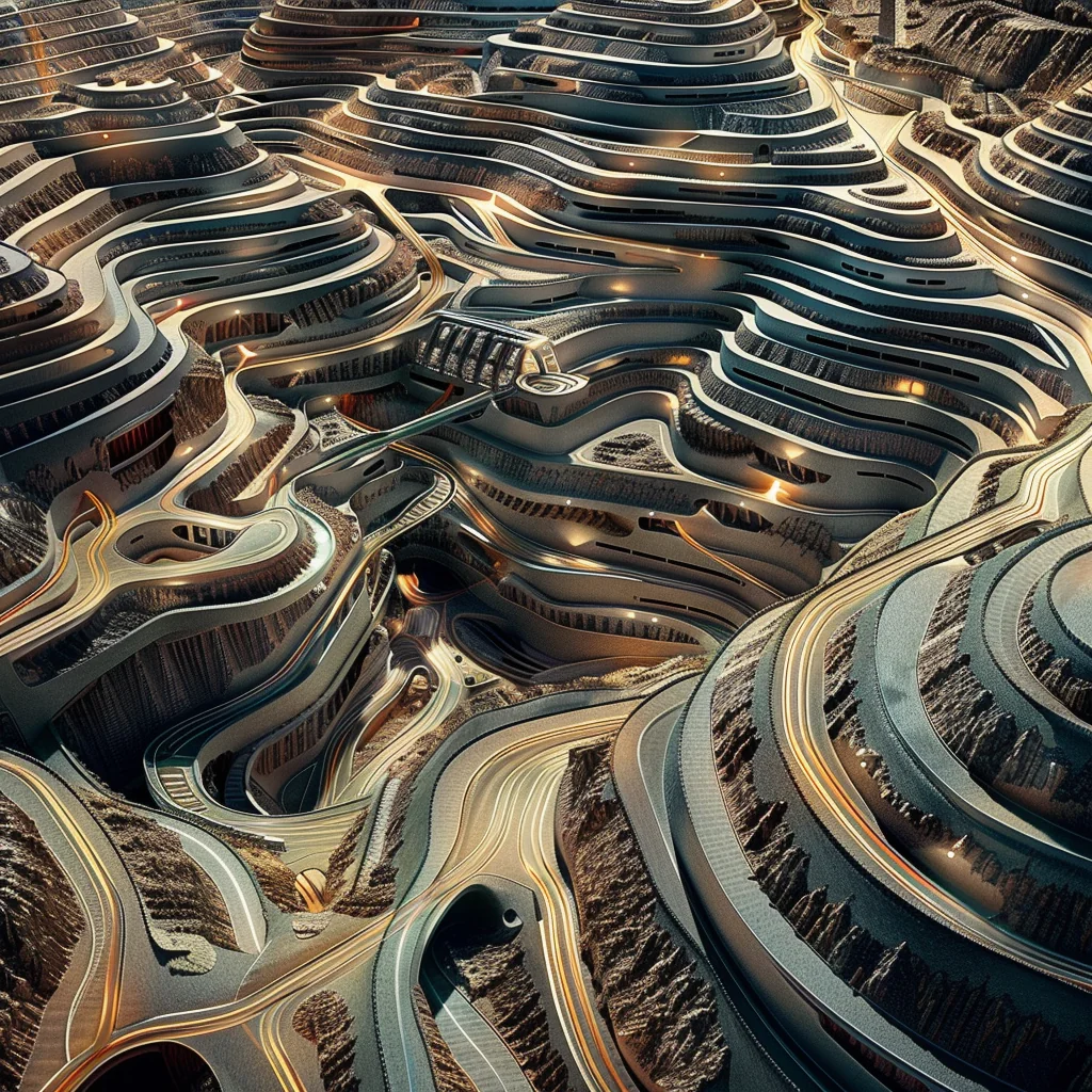 Variation: futuristic terraced habitat