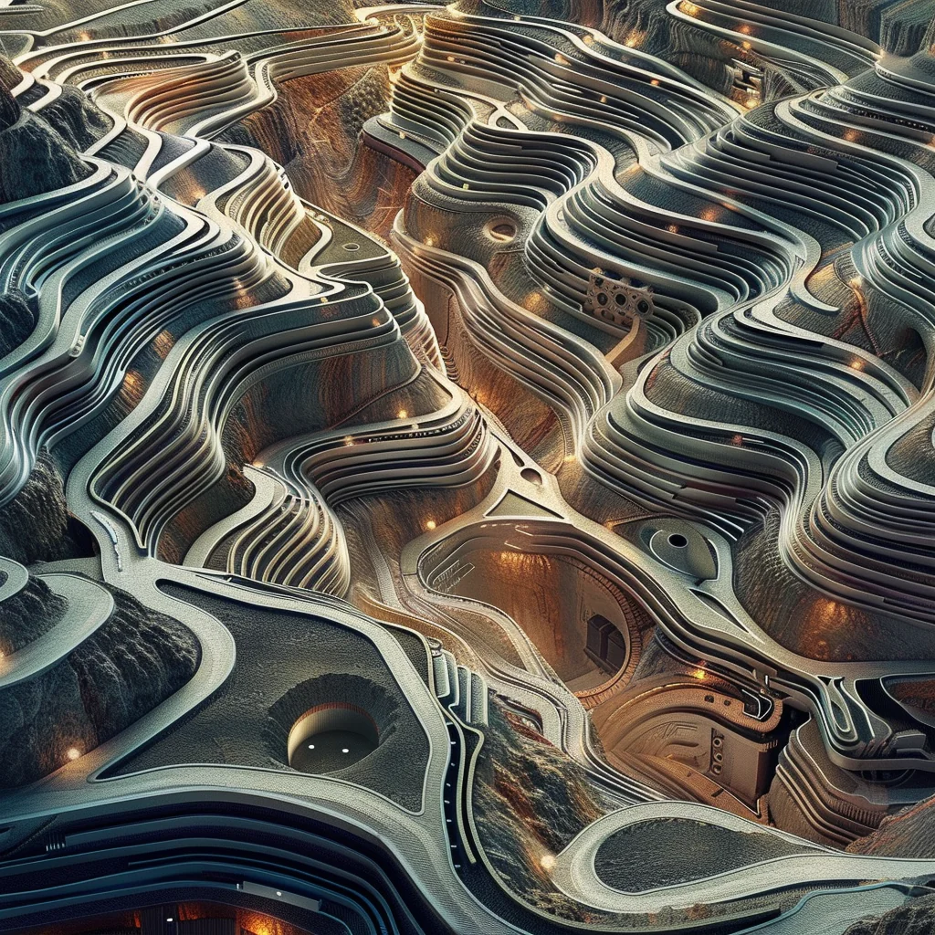 Variation: aerial terraced landscape