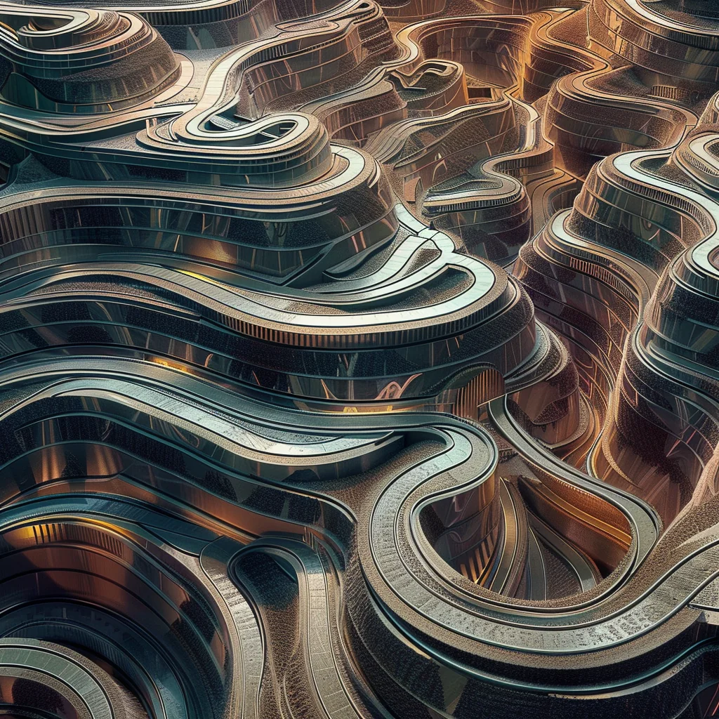Variation: futuristic terraced aerial
