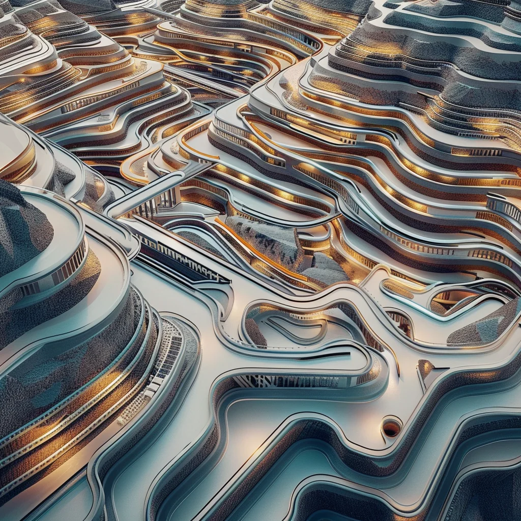 Variation: terraced landscape, warm striations
