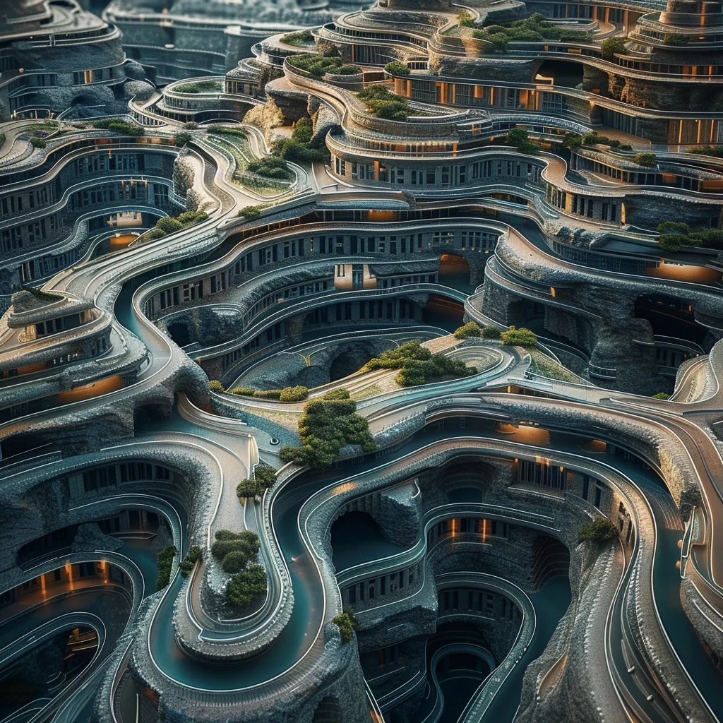 Blend variation: alien city mine site mega