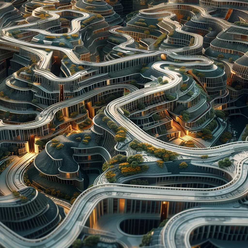 Blend variation: alien city mine site mega
