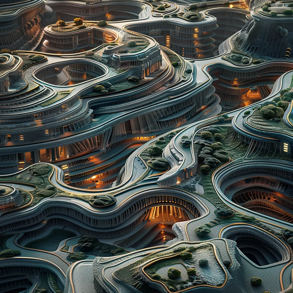 Blend variation: alien city mine site with architecture