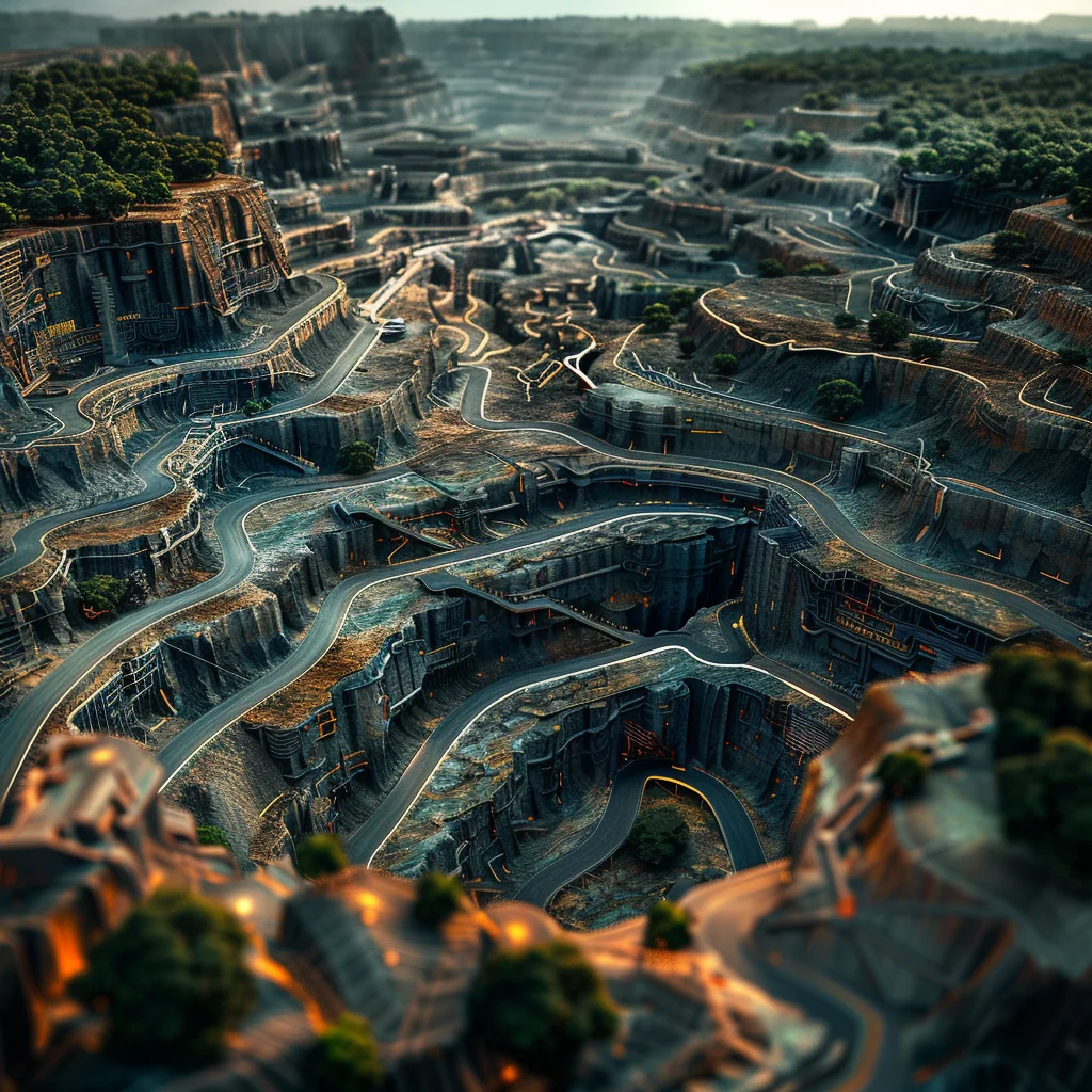 Blend 2 variation: alien city mine site mega