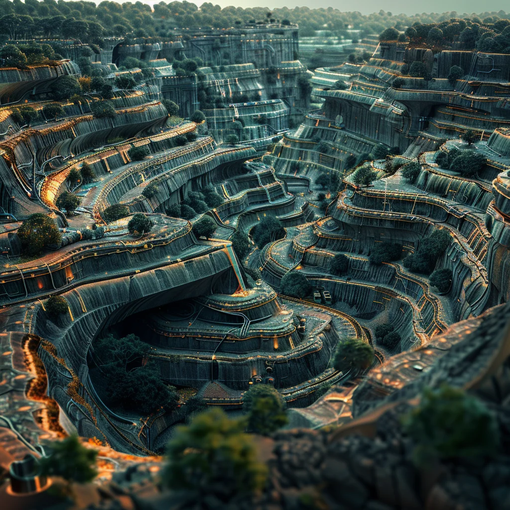 Blend 2 variation: alien city mine site mega