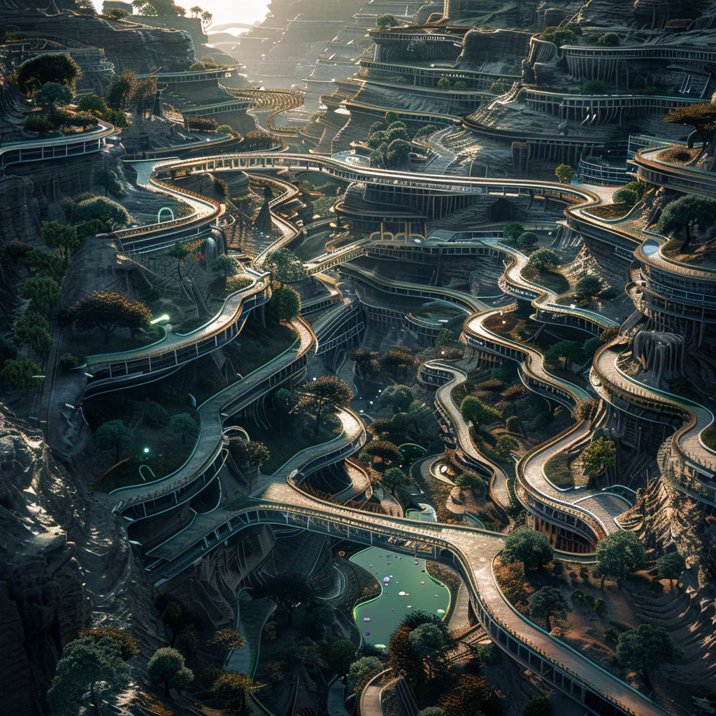 Blend 2.1 variation: refined alien city mine site