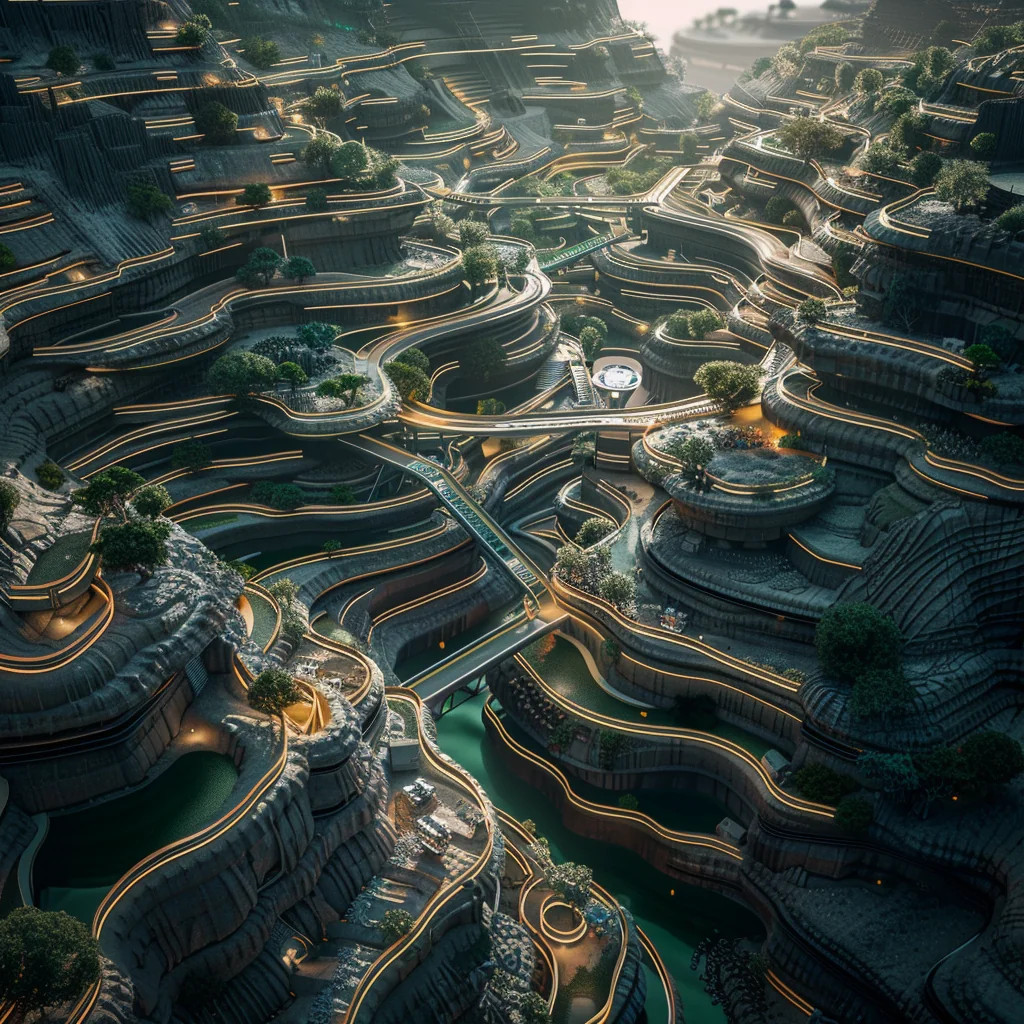Blend 2.1 variation: refined alien city mine site