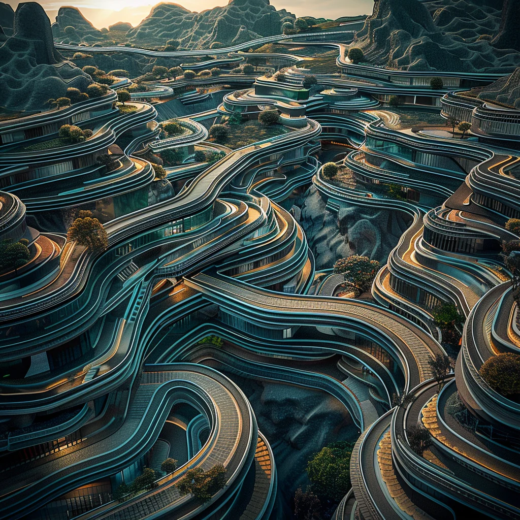 Blend 2.1.1 variation: hyper-utopian mine city