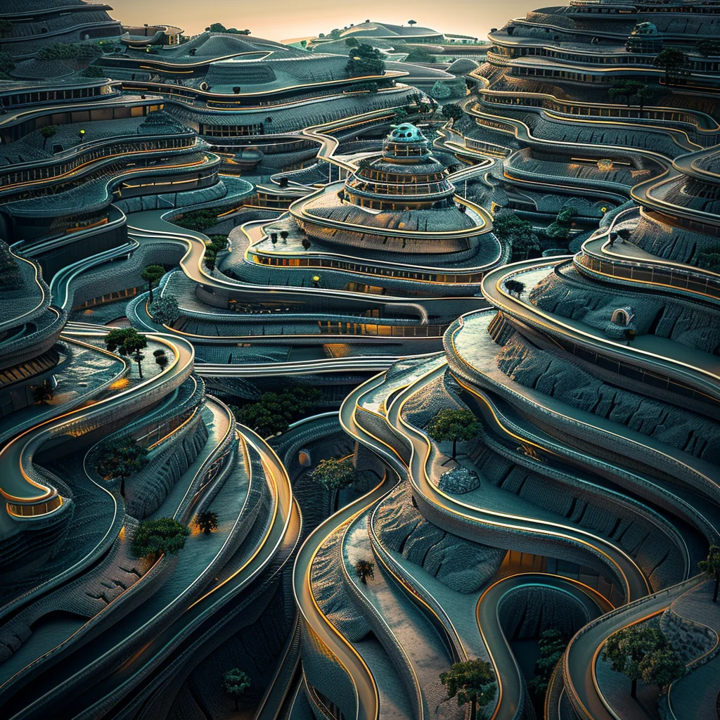 Blend 2.1.1 variation: hyper-utopian mine city