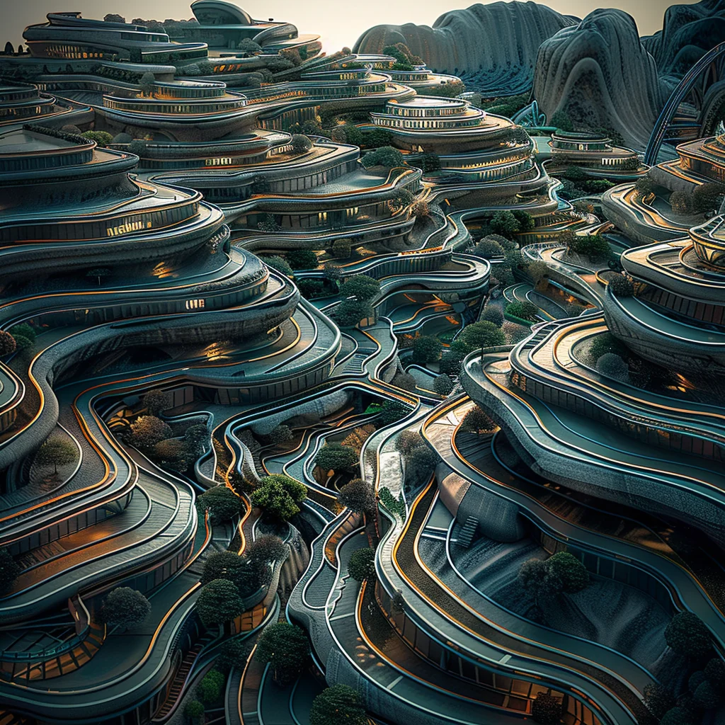 Blend 2.1.1 variation: hyper-utopian mine city