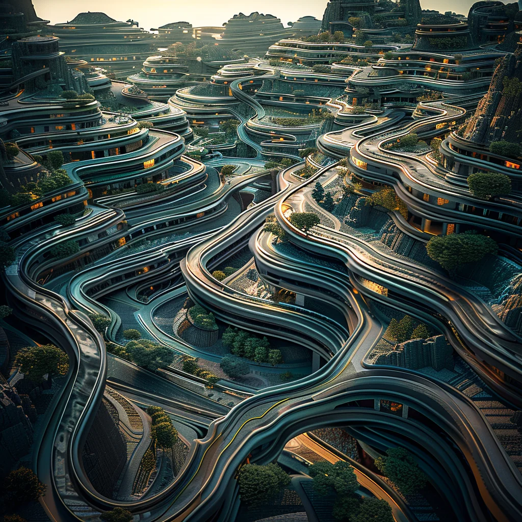 Blend 2.1.1 variation: hyper-utopian mine city