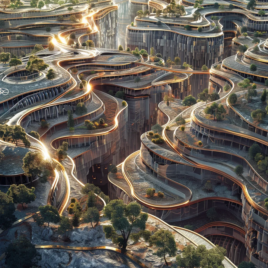 Blend 3 variation: industrial machine mine city
