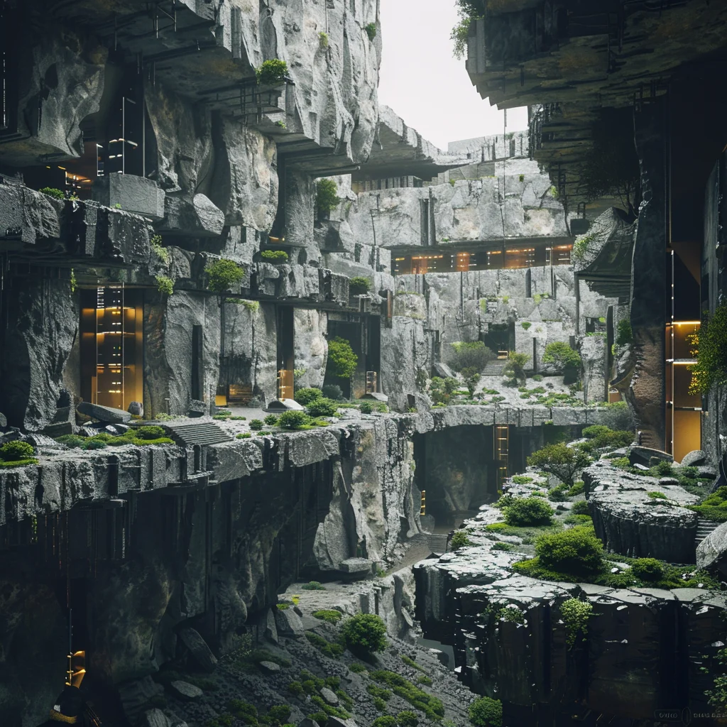 Supermassive AI data centre: interior under open pit