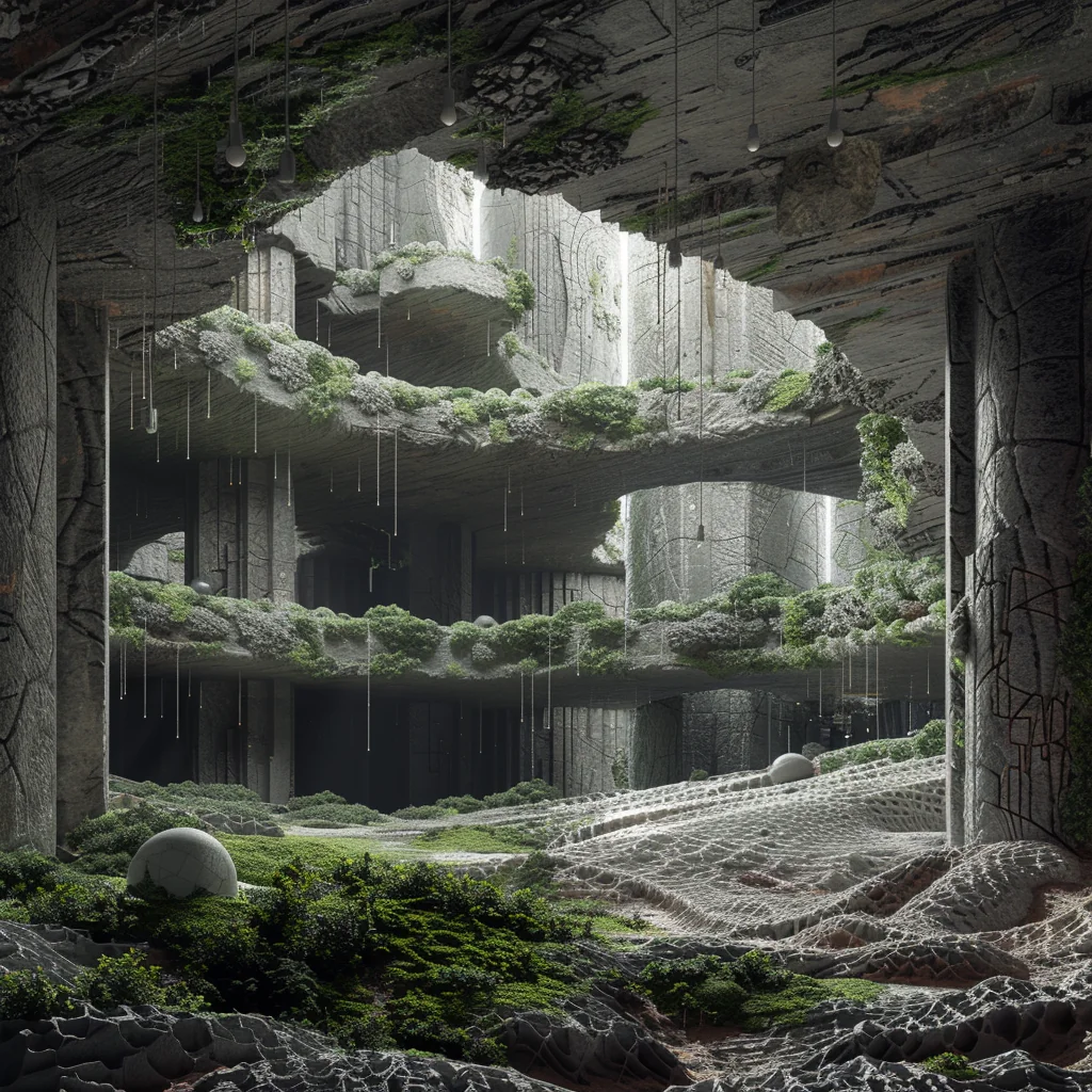 Supermassive AI data centre: interior under open pit
