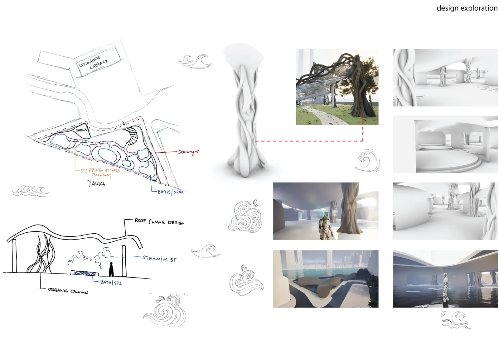 Form study: iterative massing against the triangular site boundary