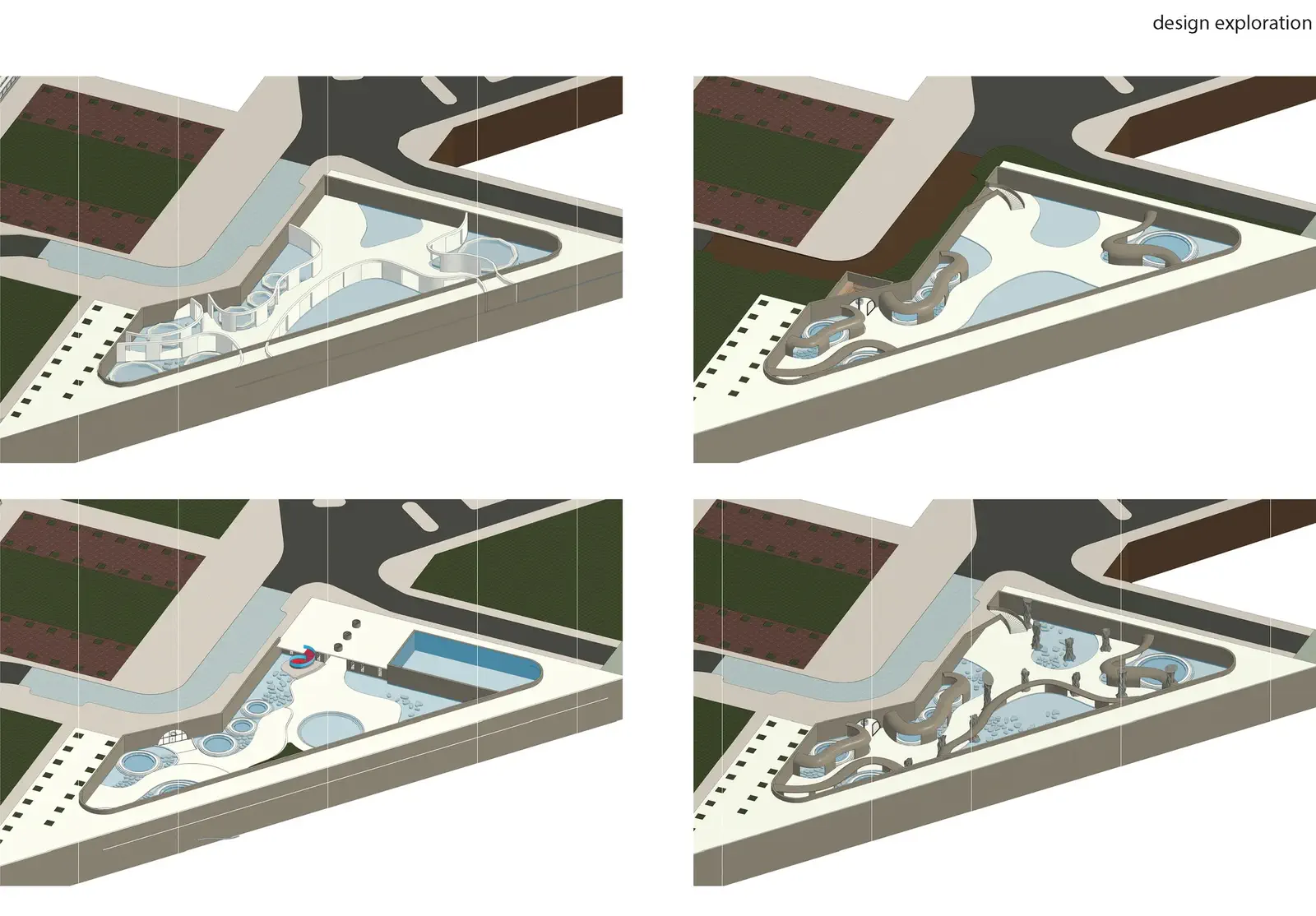 Design exploration: tree-form column field and roof strata
