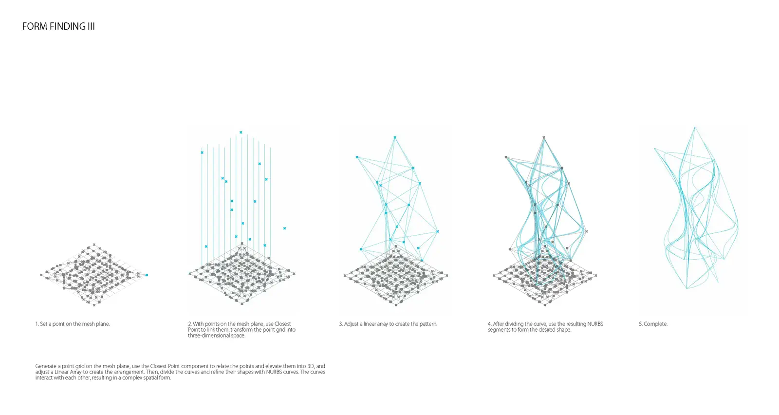 Form finding 01: straw prototype assemblies — eight geometric chunk configurations testing spatial branching and self-support