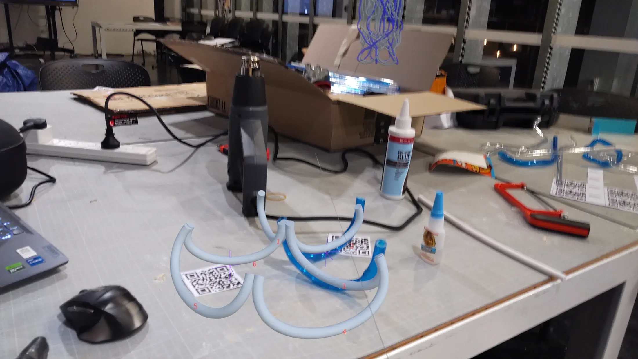 HoloLens capture: near-complete structure with the holographic ghost receding, physical and digital converging
