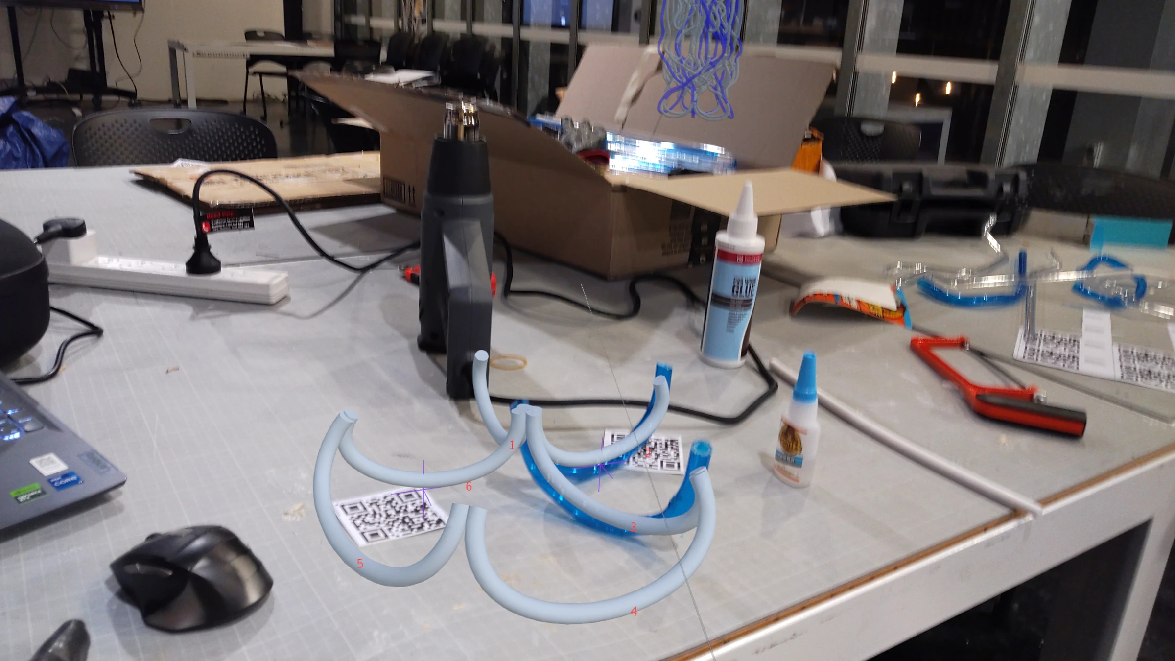 HoloLens capture: near-complete structure with the holographic ghost receding, physical and digital converging